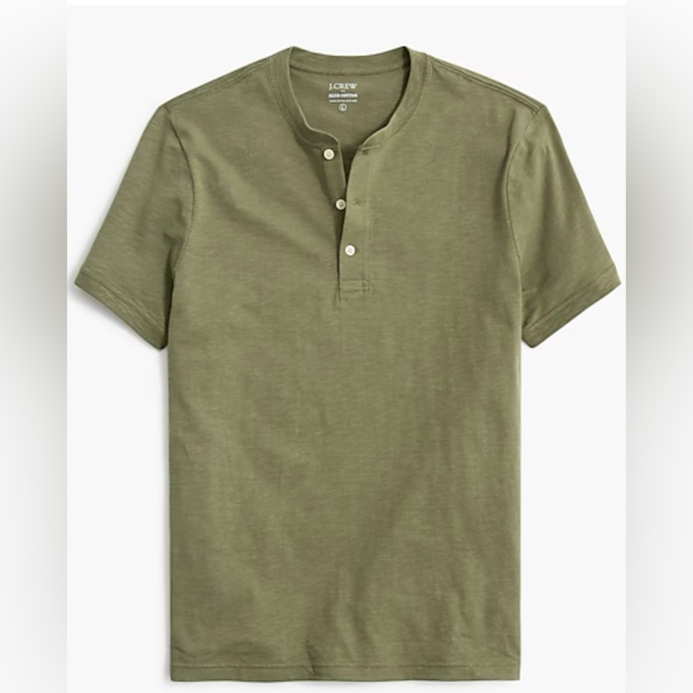 J crew factory short sleeved henley in slub cotton